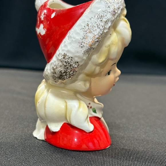 INARCO Vintage 1964 Christmas Young Girl Head Vase E1274 - Picture 4 of 14